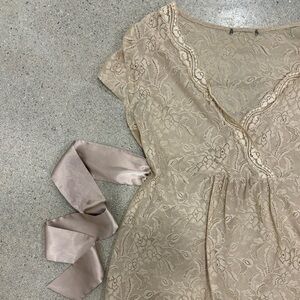 Dainty Vintage Tie Back Lace Top